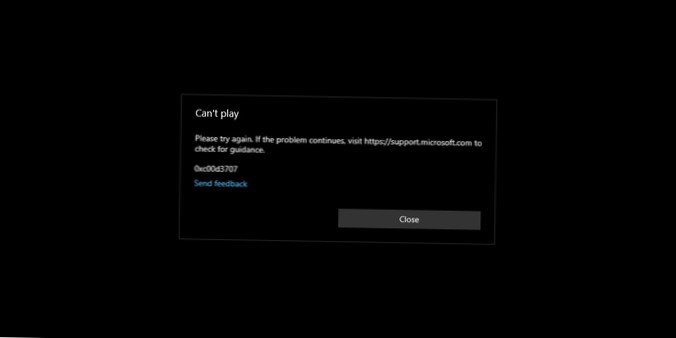 Slik løser du feilen kan ikke spilles av på Windows 10