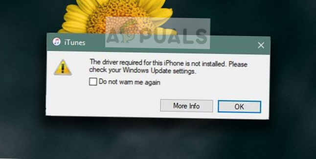 Så här fixar du den drivrutin som krävs för denna iPhone är inte installerad på Windows 10