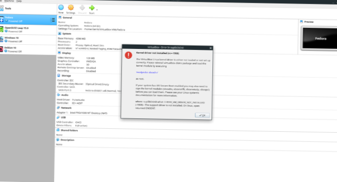 Cum se remediază eroarea de lansare VirtualBox VM pe Linux