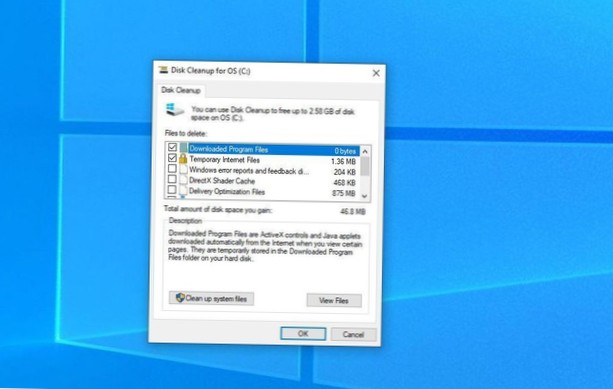 Cómo liberar espacio en disco después de la actualización de Windows 10