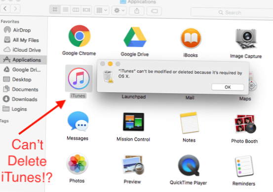como tirar o itunes do mac
