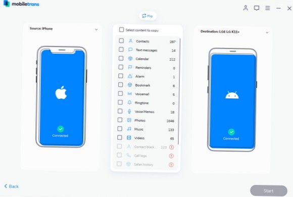 comment obtenir des textes d'iPhone vers Android