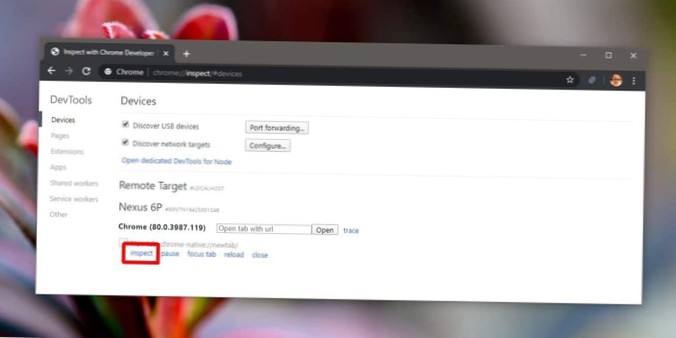 Como obter o log do console da web no Chrome para Android