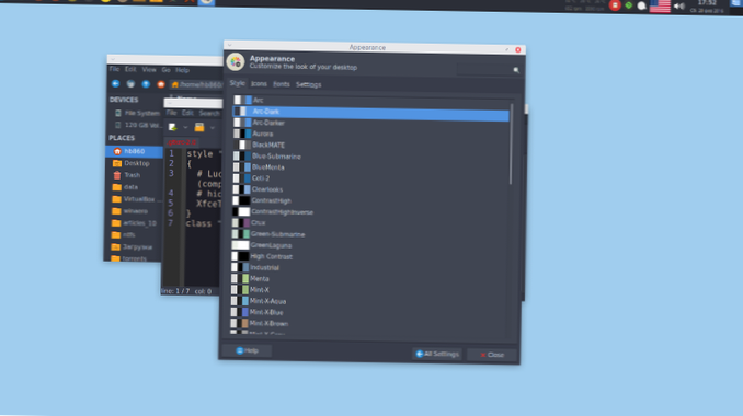 Hvordan skjule apper fra systemstatusfeltet i XFCE4