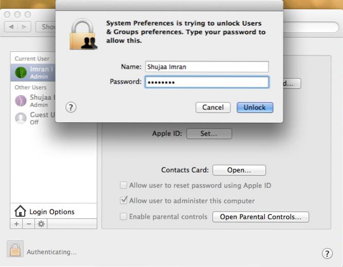 How To Hide User Accounts From The Log-In Screen In OS X