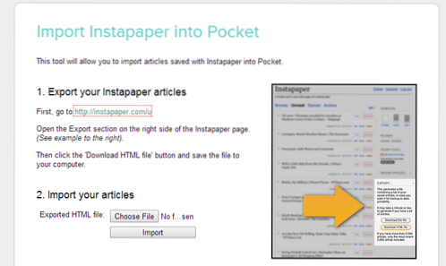 How to Import your Instapaper Articles into Pocket
