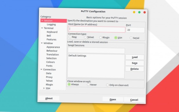 How to install the PuTTy SSH client on Linux