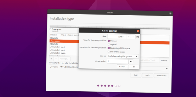 How to install Ubuntu with BtrFS