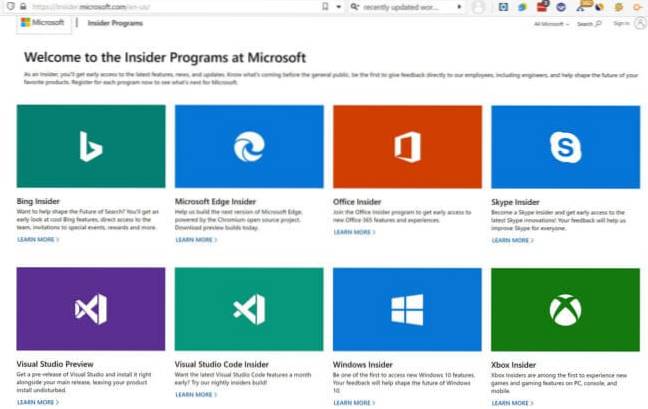 Cómo unirse a todos los programas de Microsoft Insider