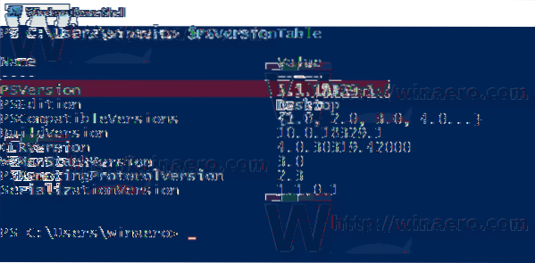 How to Know which PowerShell Version you have on Windows 10