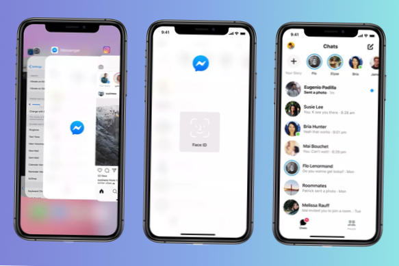 cómo bloquear messenger con huella digital
