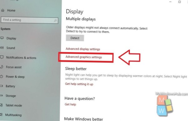 Grafische prestaties per app beheren op Windows 10