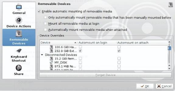 How to Manage Removable Devices in KDE