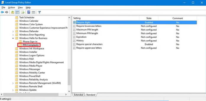 Cum să gestionați setările de complexitate PIN Windows 10