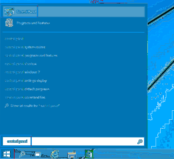 Cum se deschide Panoul de control în Windows 10
