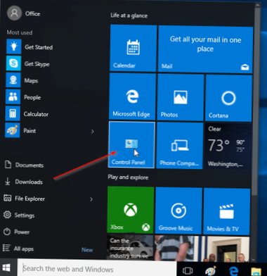 Come aggiungere le impostazioni del Pannello di controllo al menu Start su Windows 10