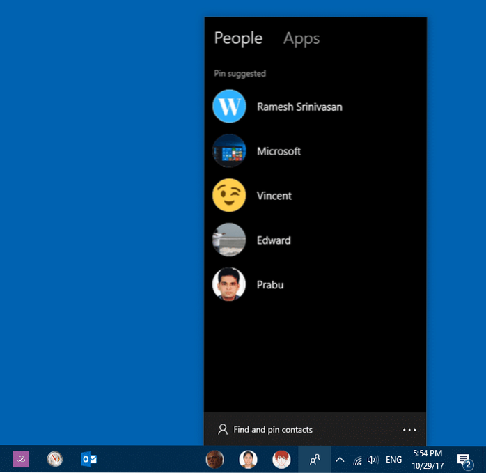 How to Pin More than Three Contacts to the People Bar in Windows 10
