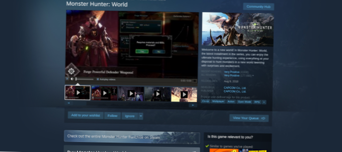 Jak hrát Monster Hunter World na Linuxu