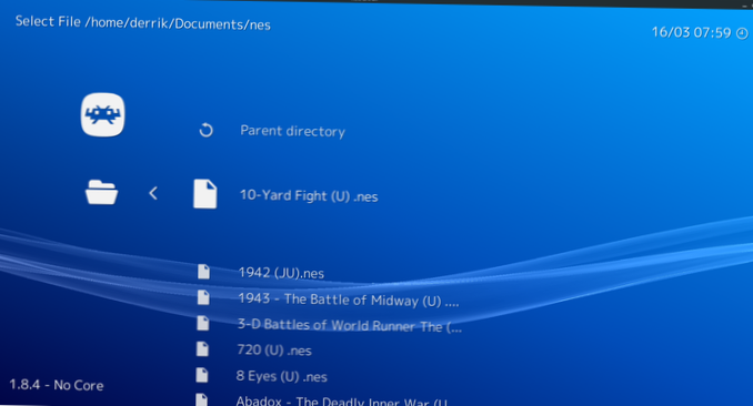 How to play NES games in RetroArch on Linux