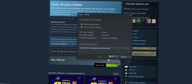 Jak hrát VRChat na Linuxu