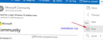 How to print an email on Windows 10