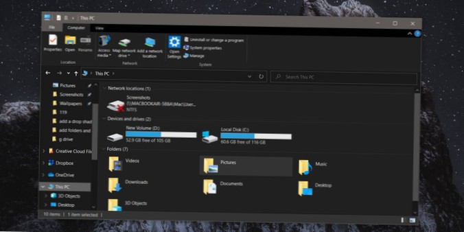 Hur man driver enheter och enheter till toppen i den här datorn på Windows 10