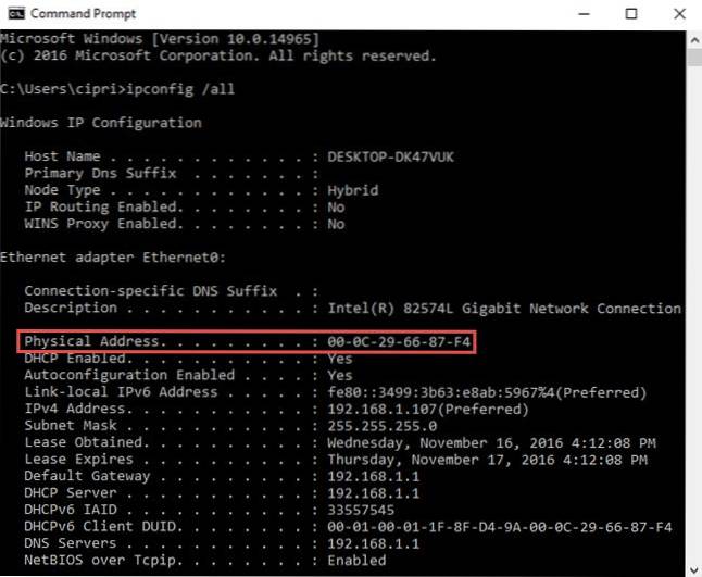 How To Quickly Find Mac Address In Windows 10