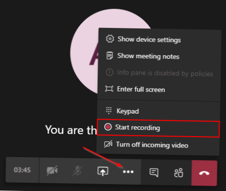 Come registrare una riunione di Microsoft Teams