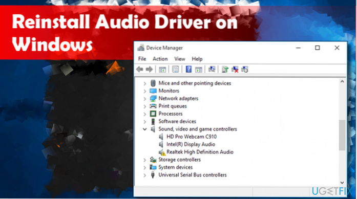 Como reinstalar drivers de áudio no Windows 10