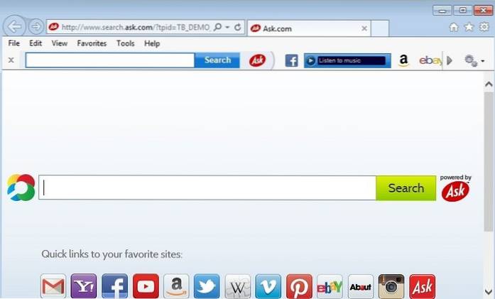Come rimuovere Ask Toolbar e Ask.com Cerca dal tuo browser