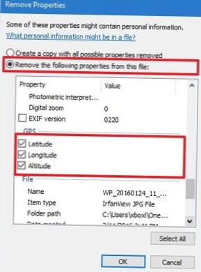 Comment supprimer des informations personnelles d'un fichier dans Windows 10