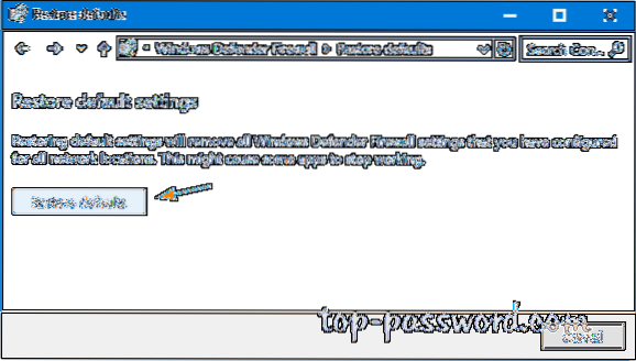 Hvordan tilbakestille Windows-brannmurinnstillinger til standardinnstillinger?