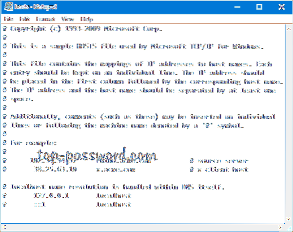 How to restore Hosts file to default in Windows 10