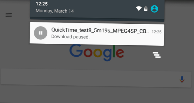 jak obnovit stahování v chromu v telefonu Android
