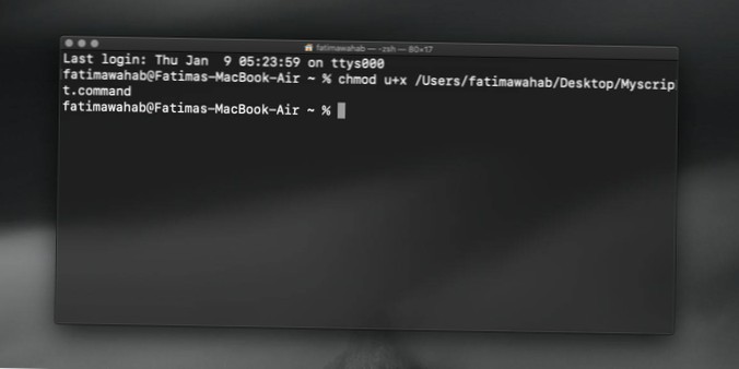 Cómo ejecutar comandos de Terminal desde un script en macOS