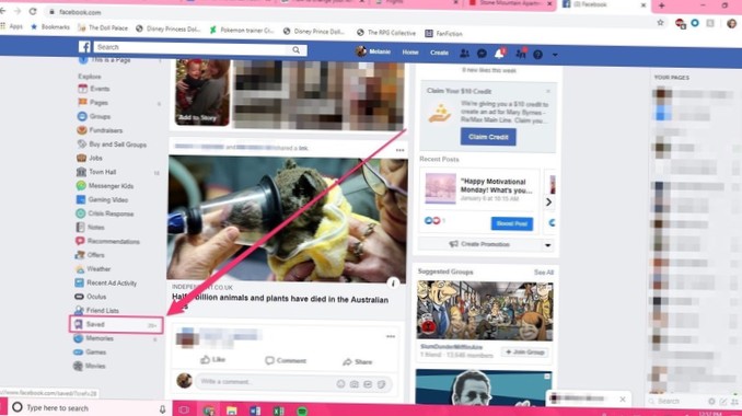 cómo guardar publicaciones de Facebook en la computadora
