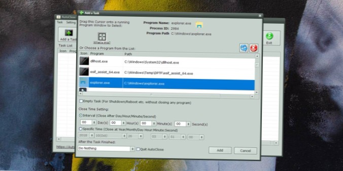 How to schedule an app close on Windows 10