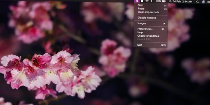 Screenshot einzelner UI-Elemente unter macOS