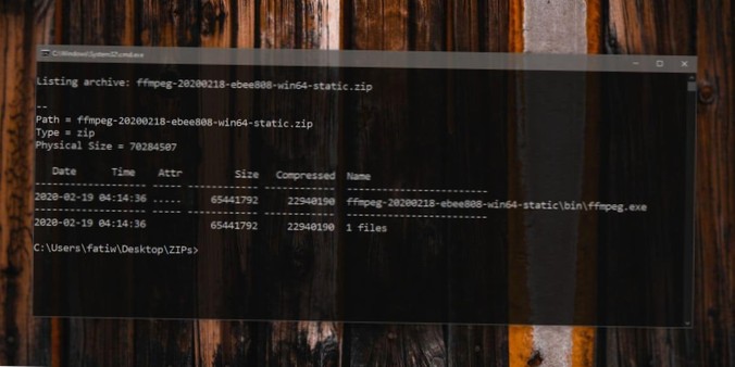 Comment rechercher un fichier d'archive sans l'extraire sous Windows 10