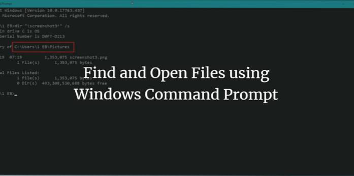 How to search any file through Command Prompt in Windows 10