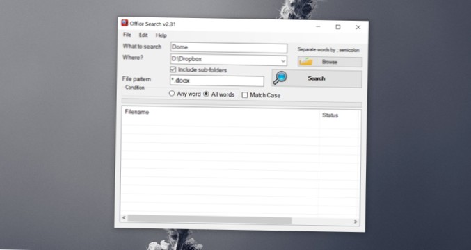 How to search text in multiple Office files on Windows 10