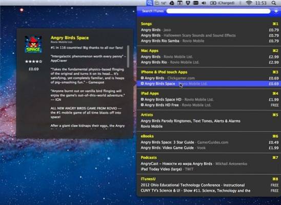 Jak prohledávat iTunes Store z lišty nabídek Tunesque