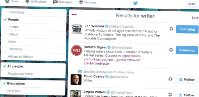 cum să cauți pe cine urmărești pe twitter