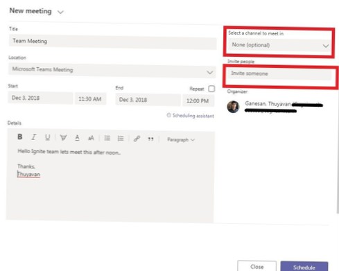 Come inviare un invito a una riunione di Microsoft Teams