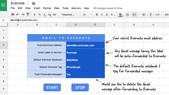 Comment envoyer des messages de Gmail à Evernote