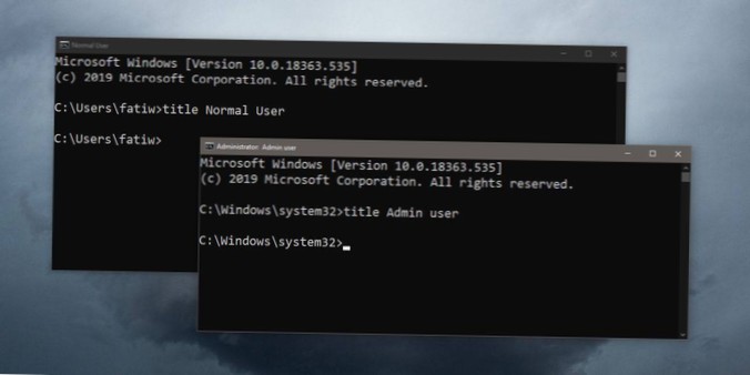 Sådan indstilles en titel til et kommandopromptvindue på Windows 10