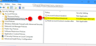 Come impostare la soglia di blocco dell'account su Windows 10 per gli account locali