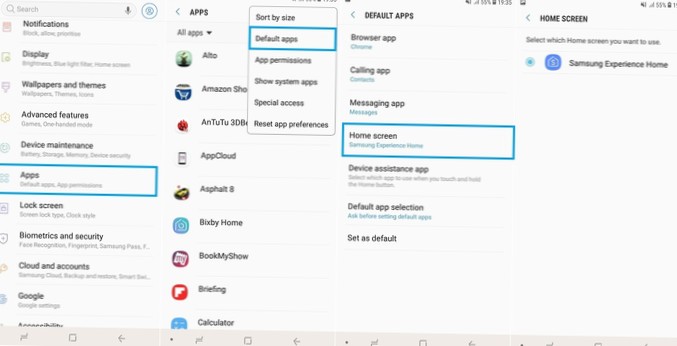 hvordan du setter standard launcher i samsung