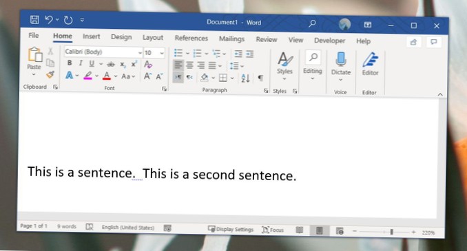 So legen Sie Grammatikregeln für den Abstand nach einem Punkt in Microsoft Word fest