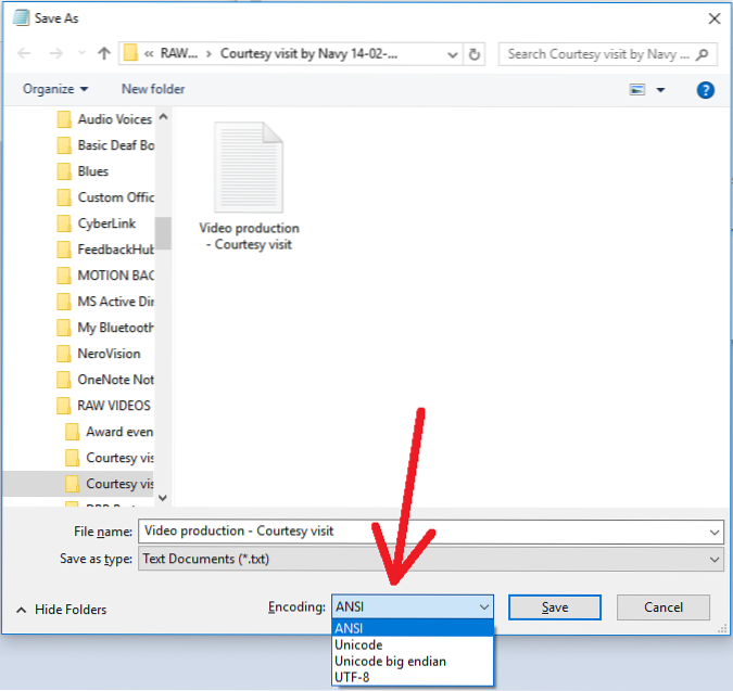 How to set notepad default encoding to ANSI or UTF-8 in Windows10